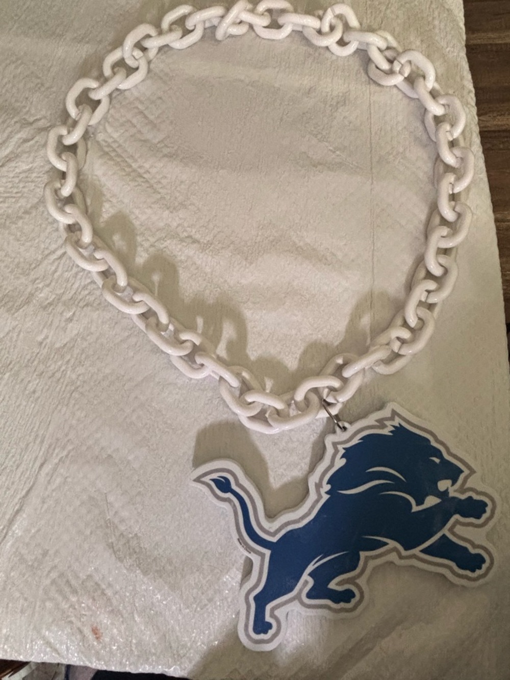 NFL White Necklace with Blue and Yellow Shield Accent 201